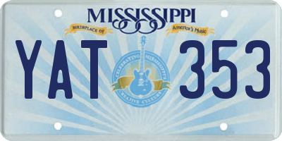 MS license plate YAT353