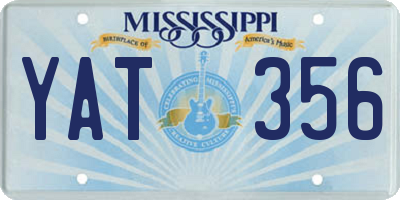 MS license plate YAT356