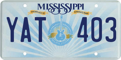 MS license plate YAT403