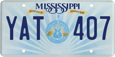 MS license plate YAT407