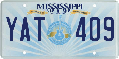 MS license plate YAT409