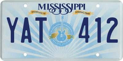 MS license plate YAT412