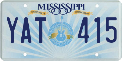 MS license plate YAT415