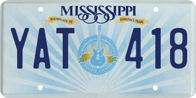 MS license plate YAT418