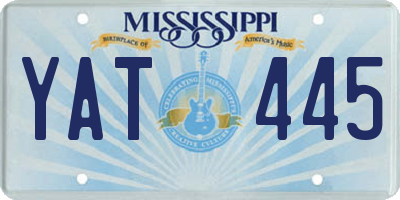 MS license plate YAT445