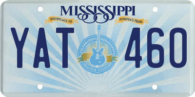 MS license plate YAT460