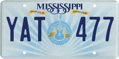 MS license plate YAT477