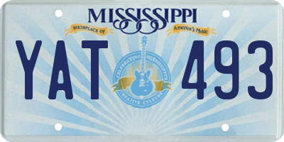 MS license plate YAT493
