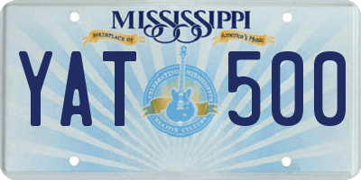 MS license plate YAT500