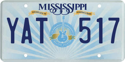 MS license plate YAT517