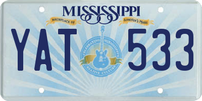 MS license plate YAT533