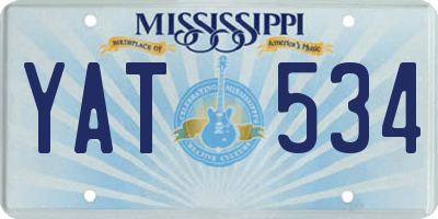 MS license plate YAT534