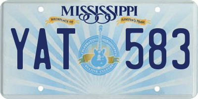 MS license plate YAT583