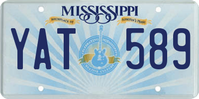 MS license plate YAT589