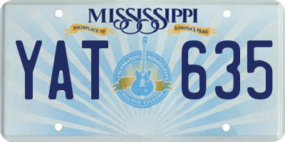 MS license plate YAT635