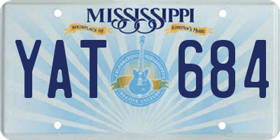 MS license plate YAT684