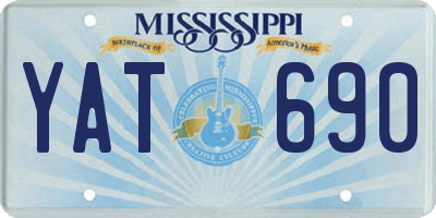 MS license plate YAT690
