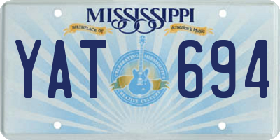 MS license plate YAT694