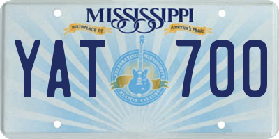 MS license plate YAT700