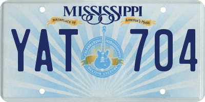 MS license plate YAT704