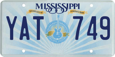 MS license plate YAT749