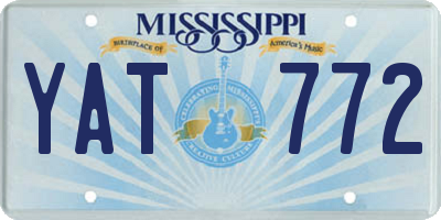 MS license plate YAT772