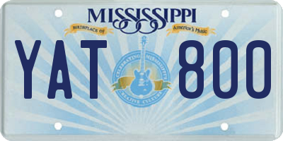MS license plate YAT800