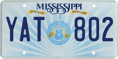 MS license plate YAT802