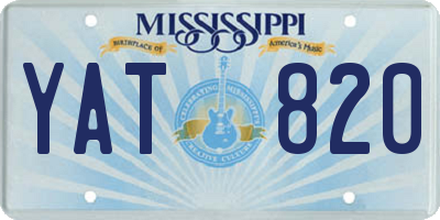 MS license plate YAT820