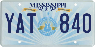 MS license plate YAT840