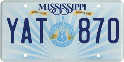 MS license plate YAT870