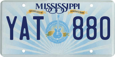 MS license plate YAT880
