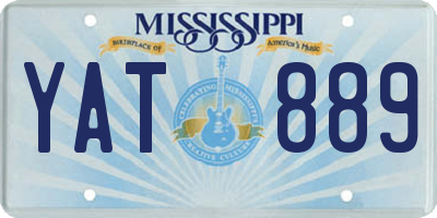 MS license plate YAT889