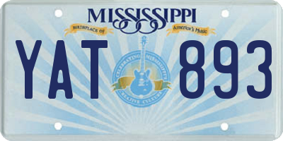 MS license plate YAT893