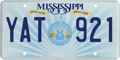 MS license plate YAT921