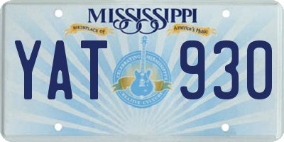 MS license plate YAT930