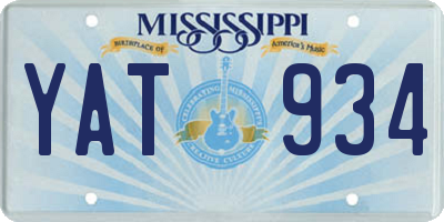 MS license plate YAT934