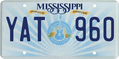 MS license plate YAT960