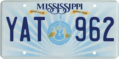 MS license plate YAT962