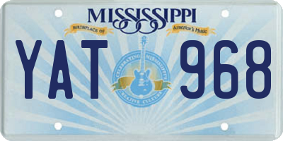 MS license plate YAT968