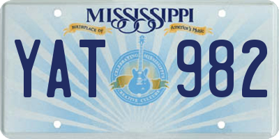 MS license plate YAT982