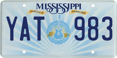 MS license plate YAT983