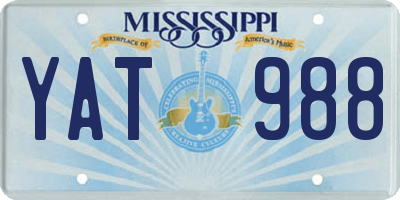 MS license plate YAT988