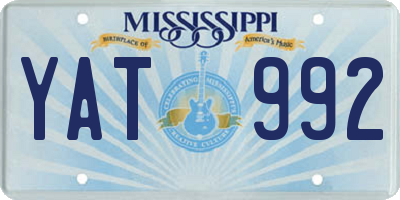 MS license plate YAT992