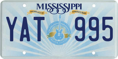 MS license plate YAT995