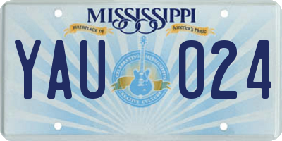 MS license plate YAU024