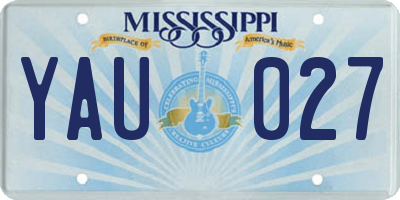 MS license plate YAU027