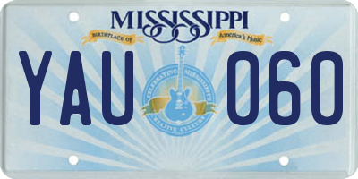 MS license plate YAU060