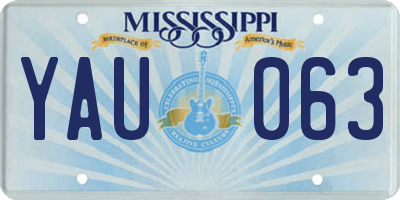 MS license plate YAU063