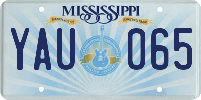 MS license plate YAU065